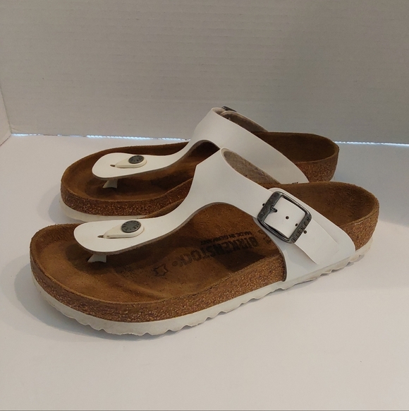 Birkenstock Shoes - BIRKENSTOCK GIZEH WHITE SIZE 37 WOMENS PRE-OWNED